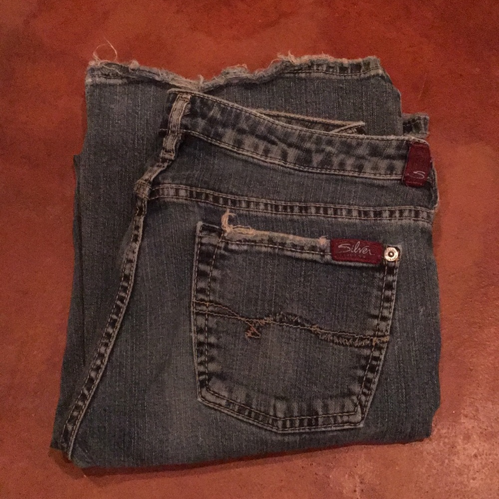 Silver Distressed Look Jeans